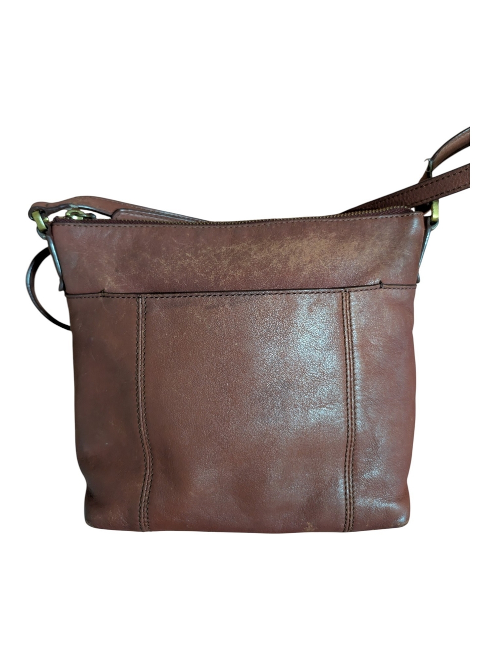 Fossil Chestnut Brown Leather Crossbody Bag